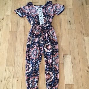 Multicolored lace jumpsuit